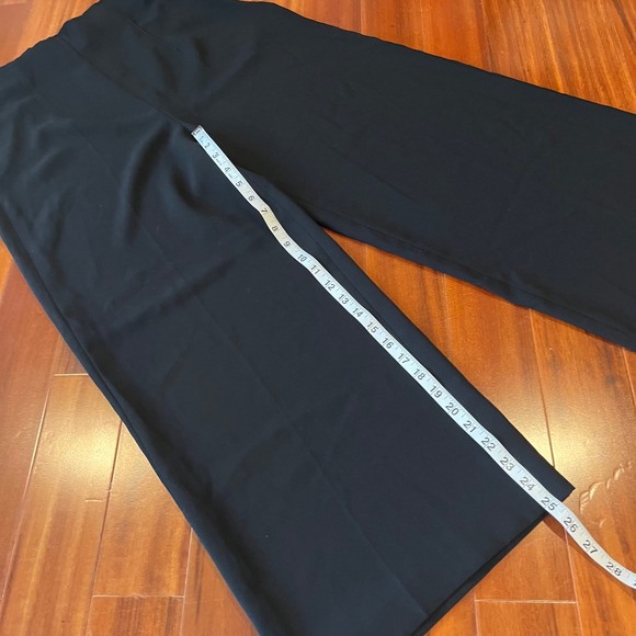 Zara Black Wide Leg Pants Trousers Side Zip Dressy Lightweight Size Large - Picture 6 of 7